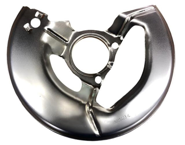 1969-75 Corvette Left Front GM Backing Plate Rotor Dust Shield, Silver 1969-75 Corvette Left Front GM Backing Plate Rotor Dust Shield, Silver