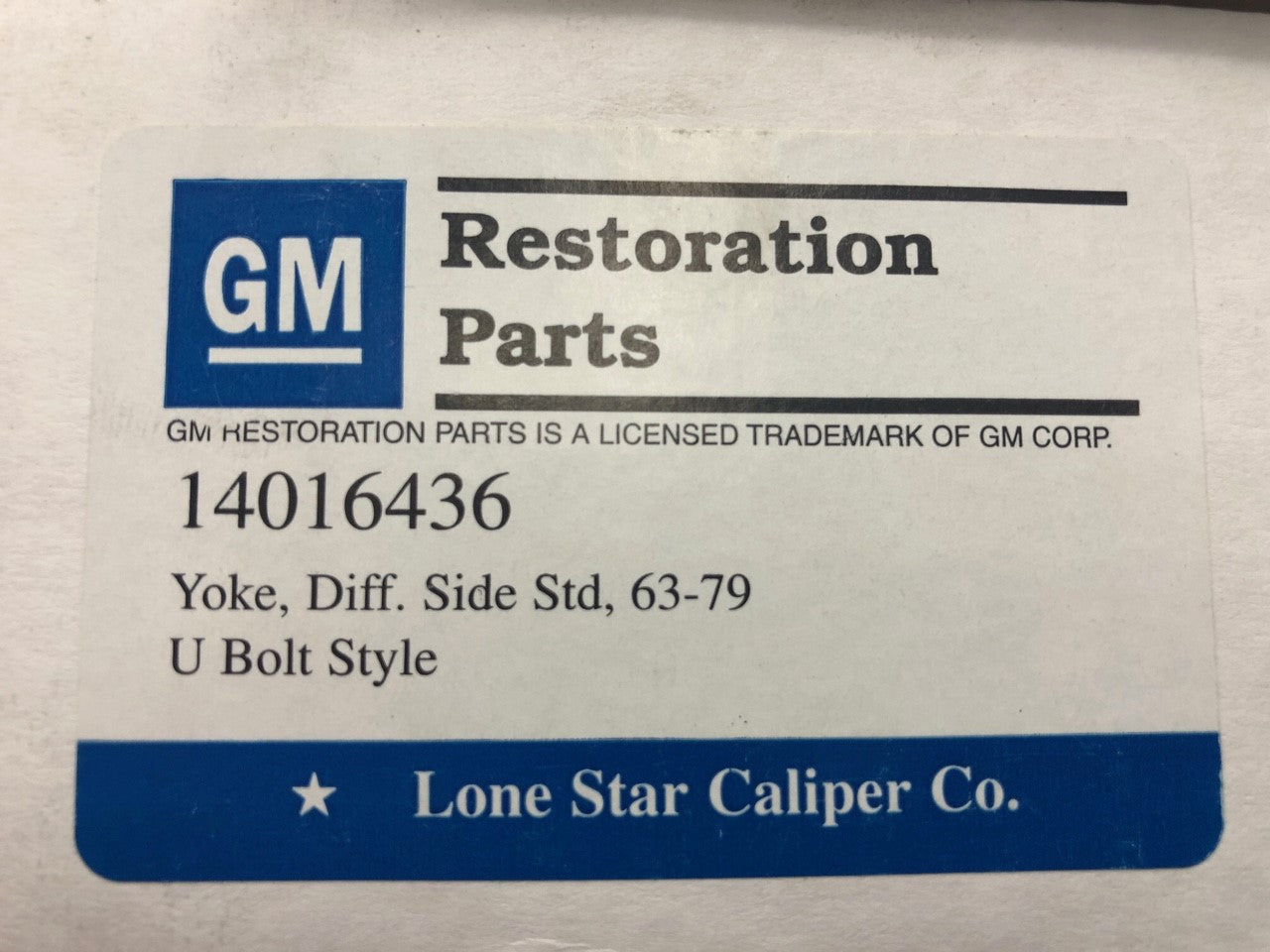 Standard Differential Side Yoke, New GM Licensed (196379) Muskegon