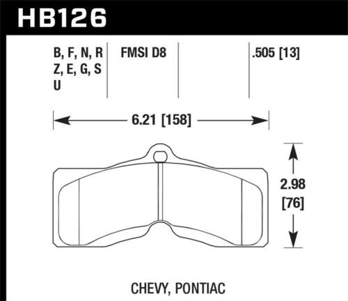 Hawk Blue 9012 Racing Brake Pads (1965-1982)